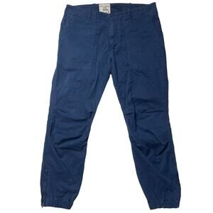 Nili Lotan Cropped French Military Pants Size 8 Navy Blue Cotton Jogger Cargo